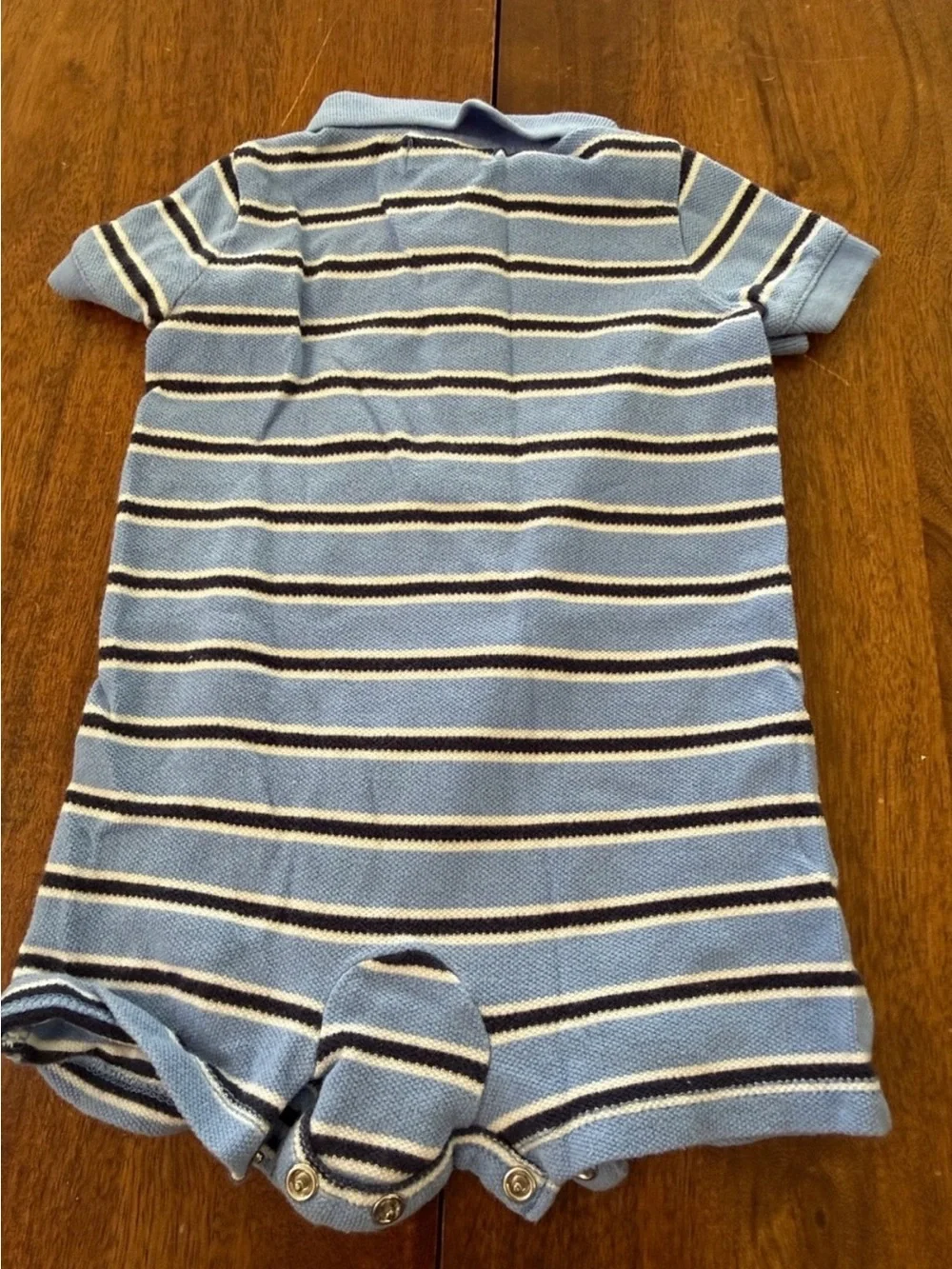 Ralph Lauren Blue & Navy Striped Polo Romper 3 months